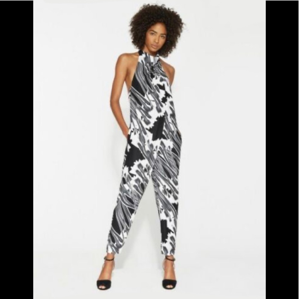 Halston Heritage Black and White Jumpsuit